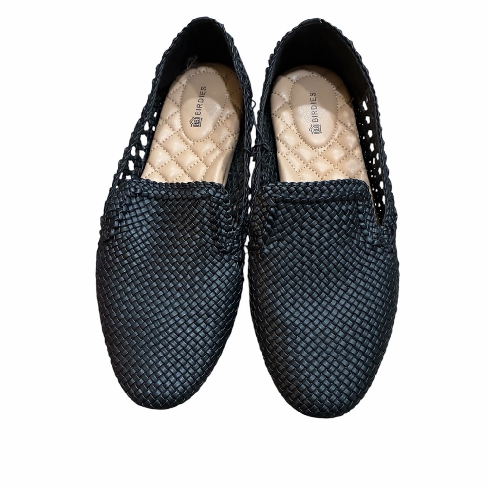 Birdies Starling Black Woven Loafers slip on flats